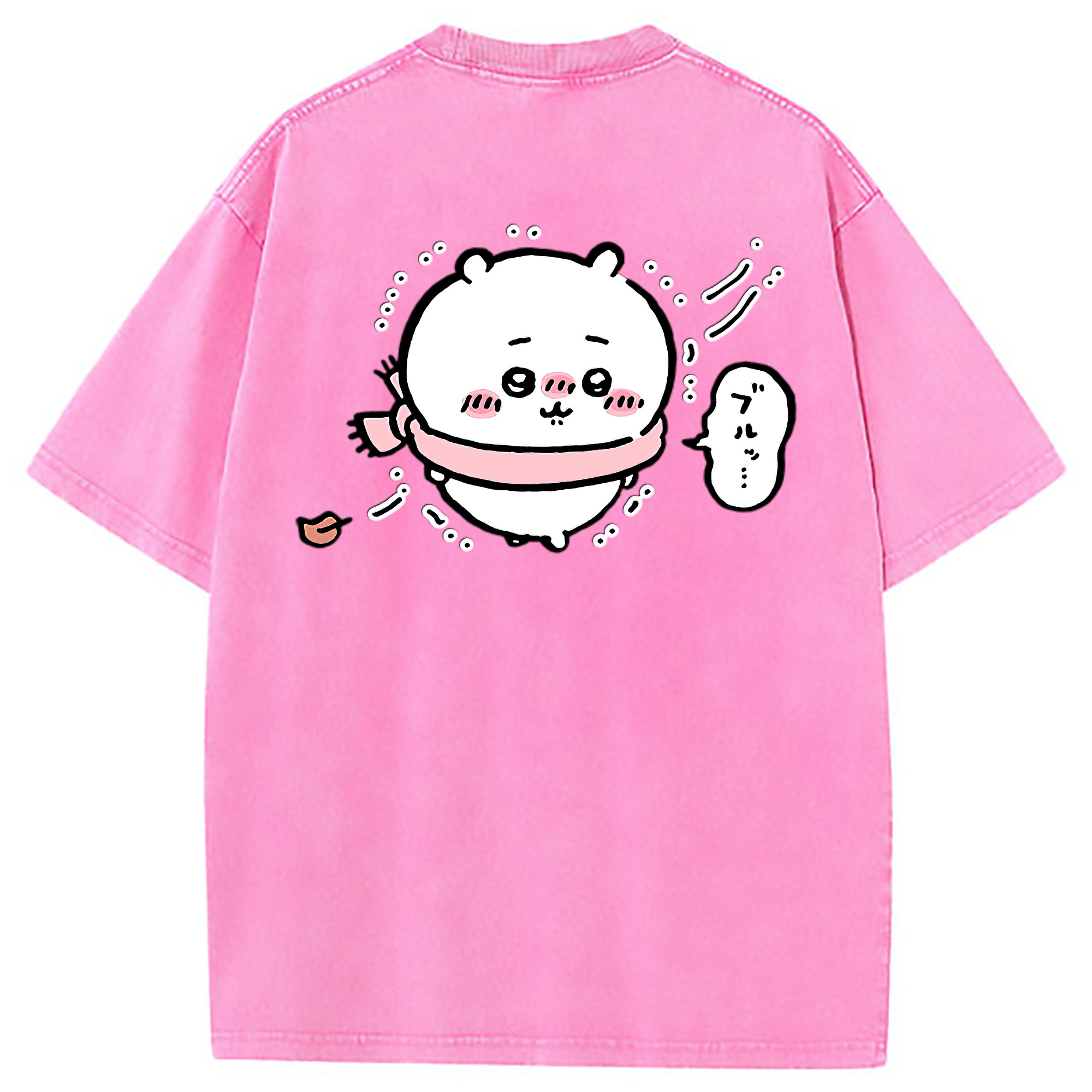 （画像用） ちいかわ ちいかわ Chii-kawa chiikawa 綿100% ヴィンテージ風 半袖Tシャツ（背面プリント）